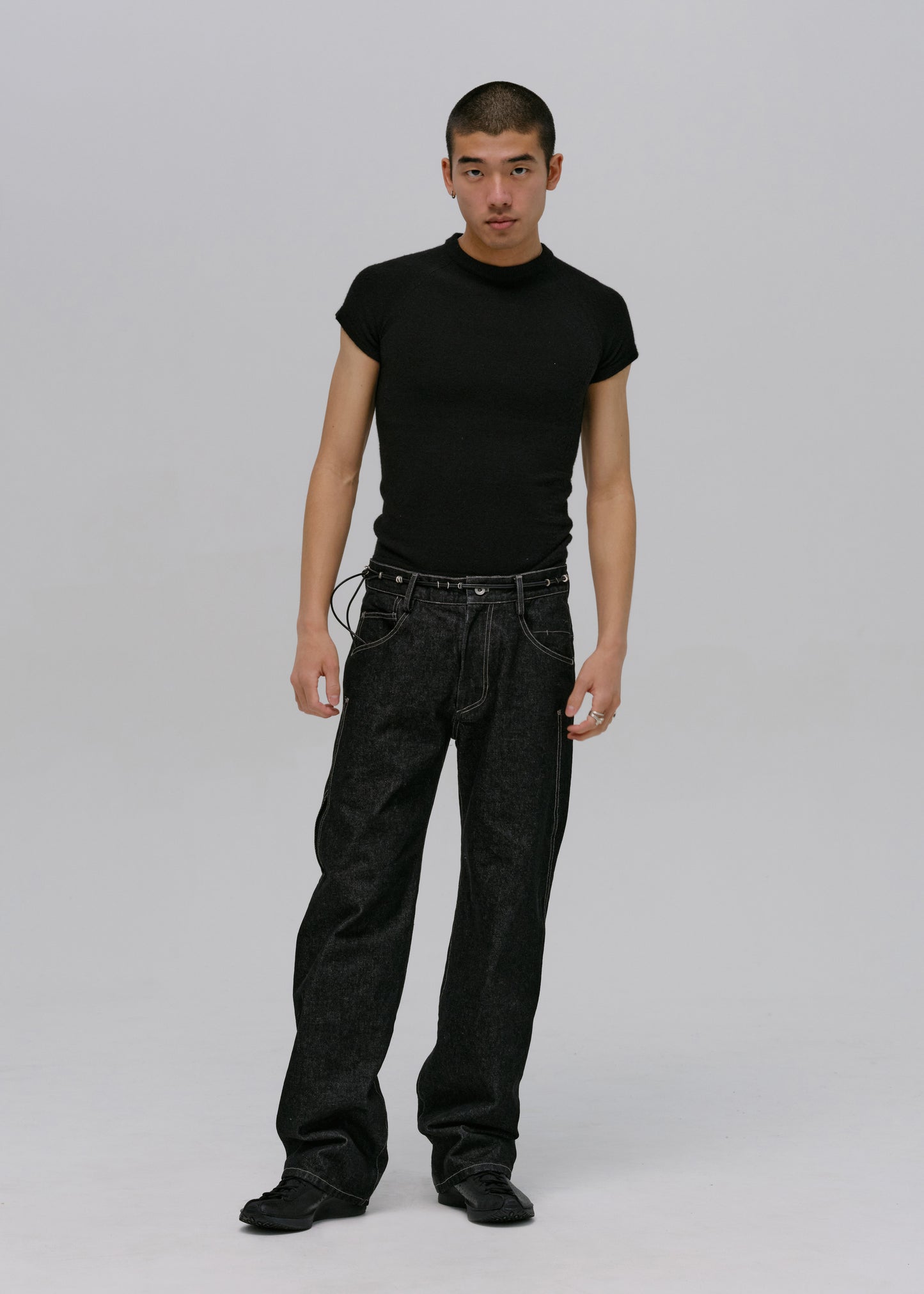 Denim Pants w/ String Belt