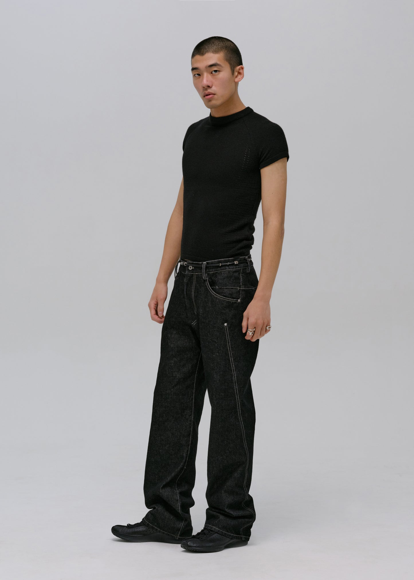 Denim Pants w/ String Belt