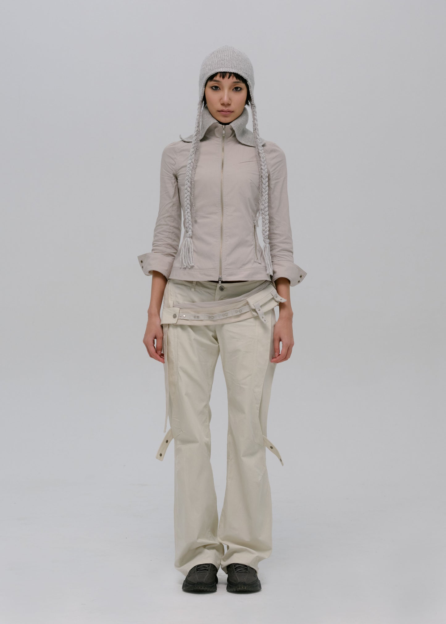 Zip Shirt w/ Knitted Collar