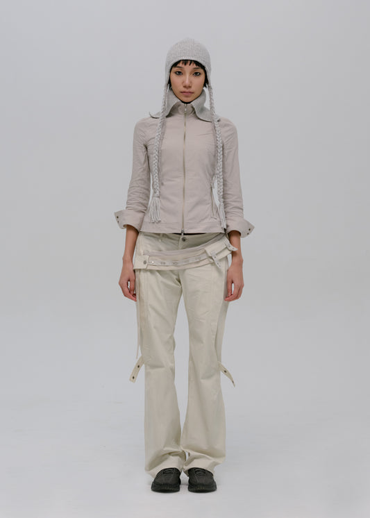 Zip Shirt w/ Knitted Collar