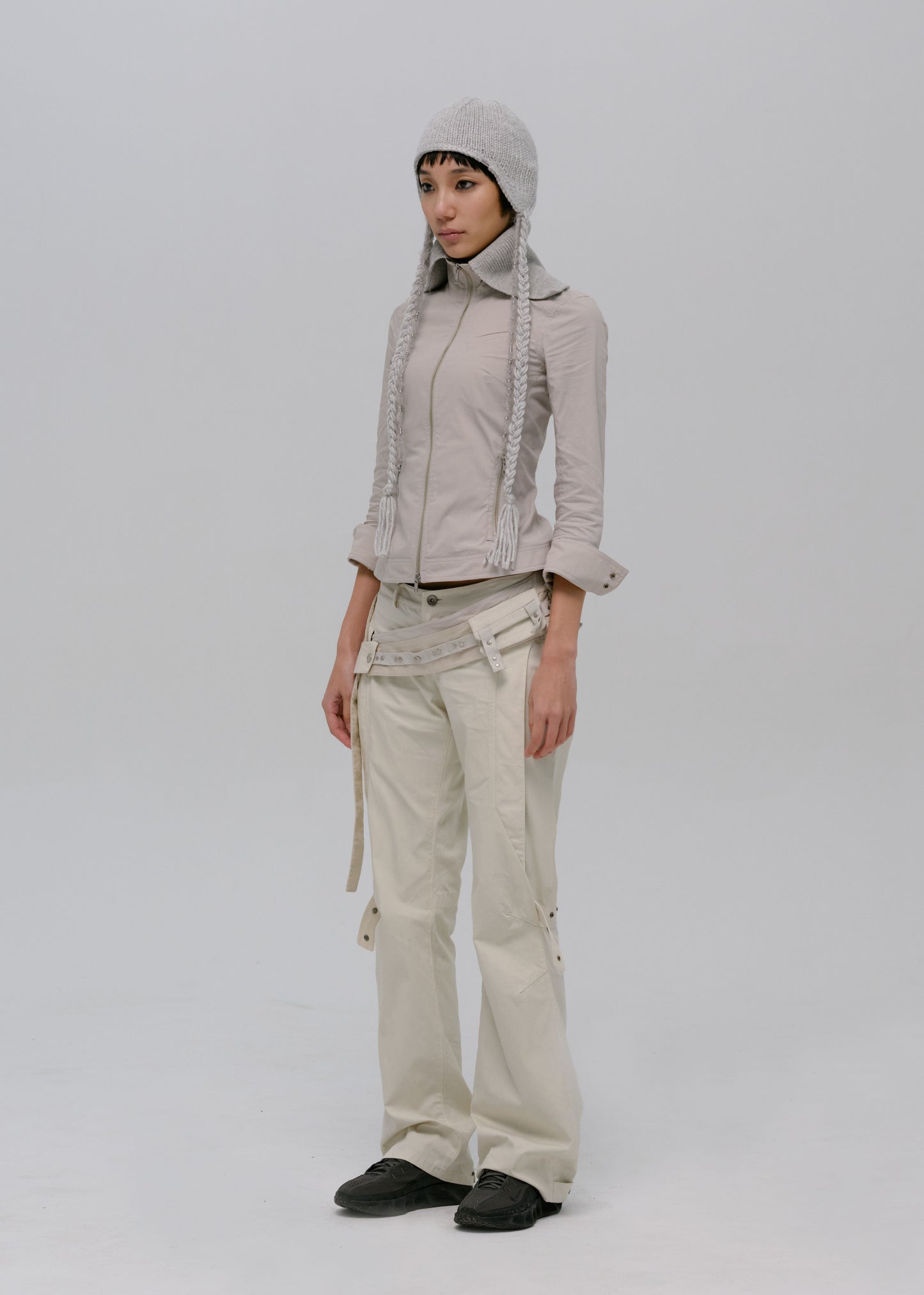 Zip Shirt w/ Knitted Collar
