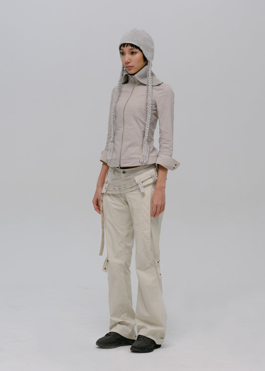 Zip Shirt w/ Knitted Collar