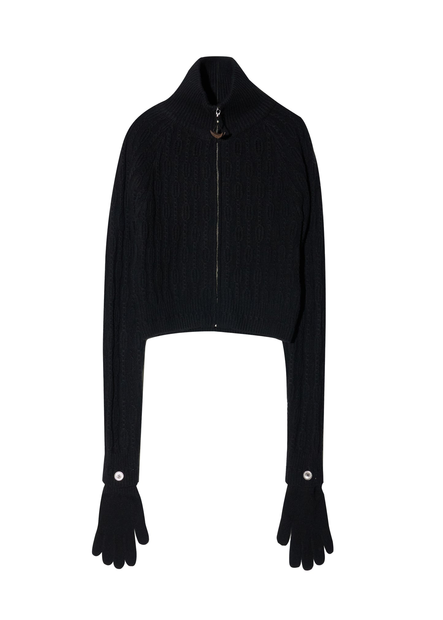 Cropped Knit Sweater w/ Gloves