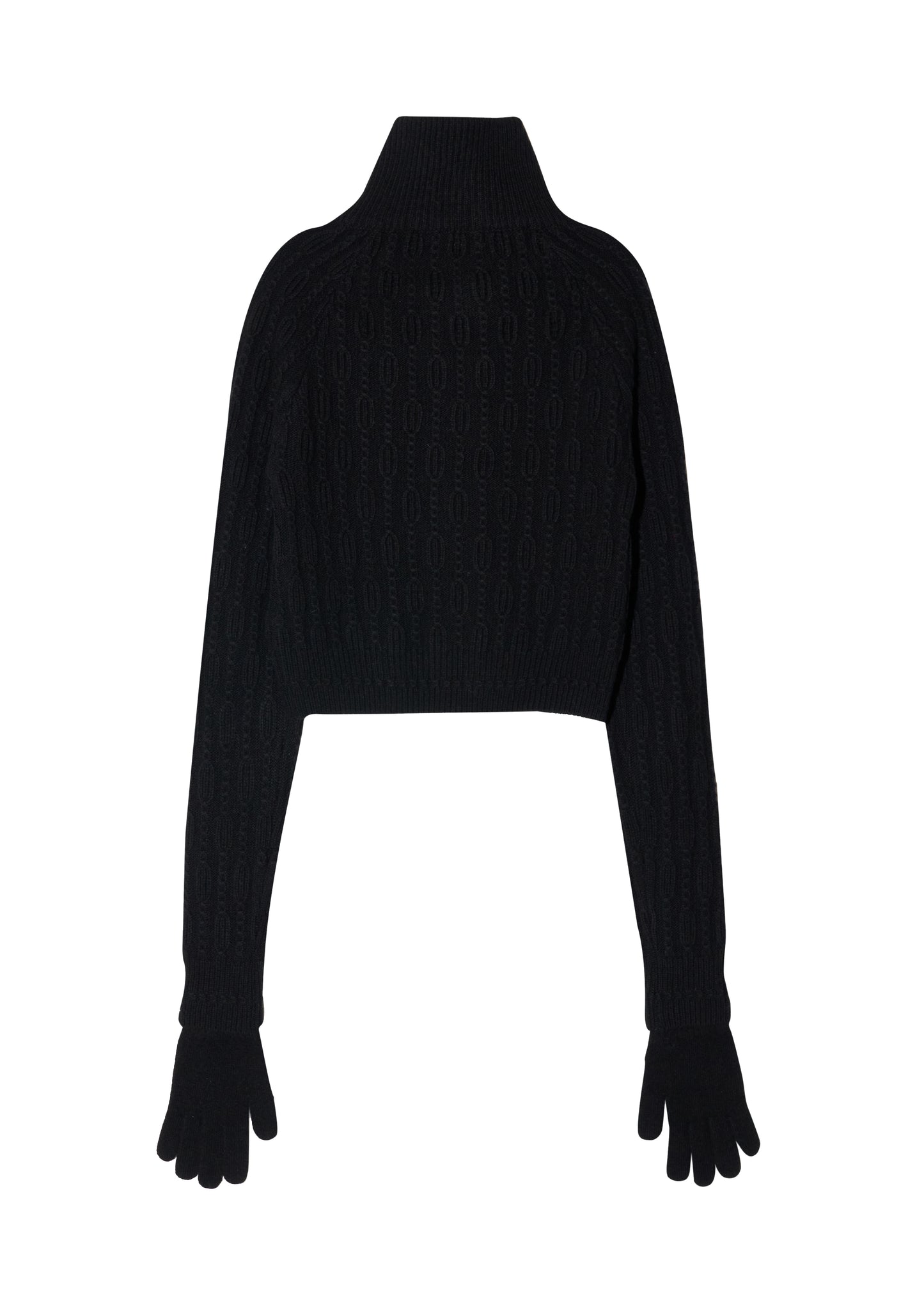 Cropped Knit Sweater w/ Gloves