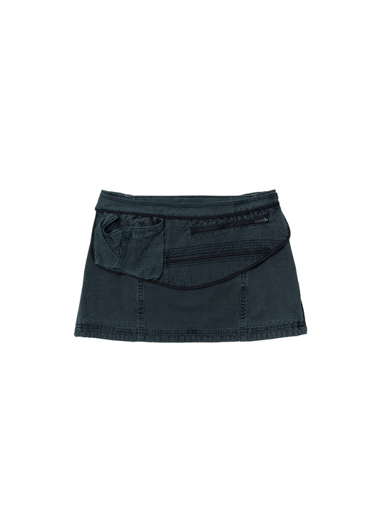 Dyed Mini Skirt w/ Waist Bag