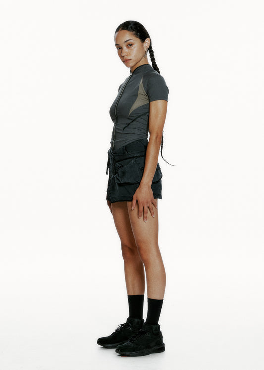 Dyed Mini Skirt w/ Waist Bag