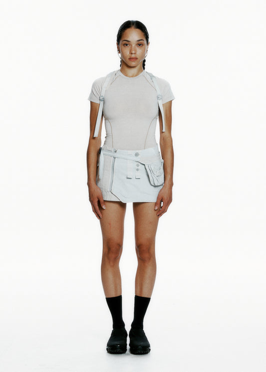 Dyed Mini Skirt w/ Waist Bag
