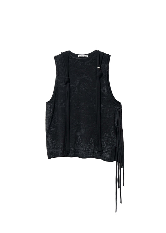 Sleeveless Knit w/ Macrame Hoodie