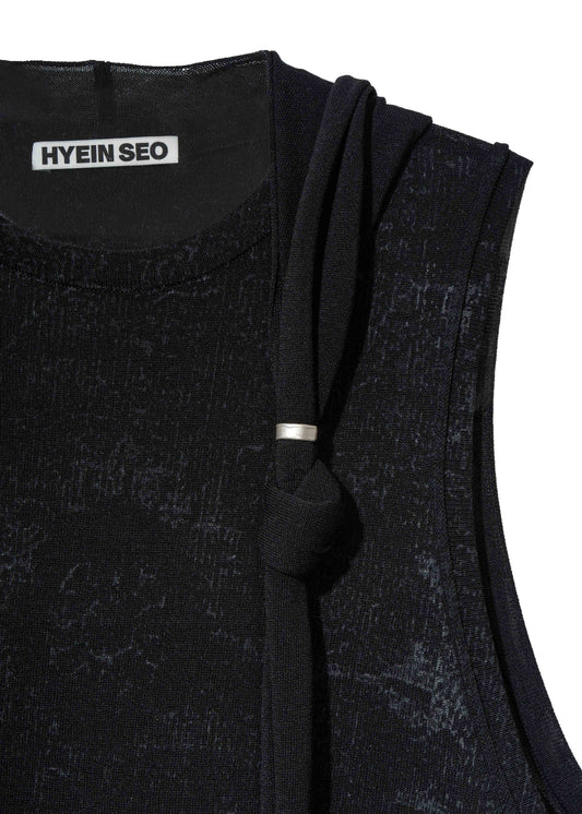Sleeveless Knit w/ Macrame Hoodie