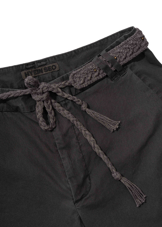 Bent Trouser w/ Knitted Belt