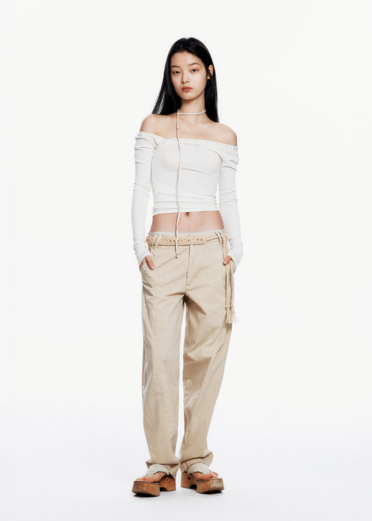 Bent Trouser w/ Knitted Belt