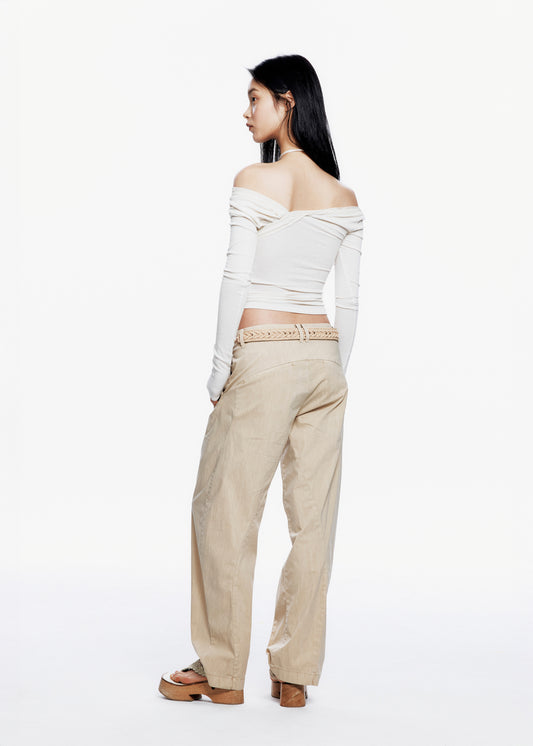 Bent Trouser w/ Knitted Belt
