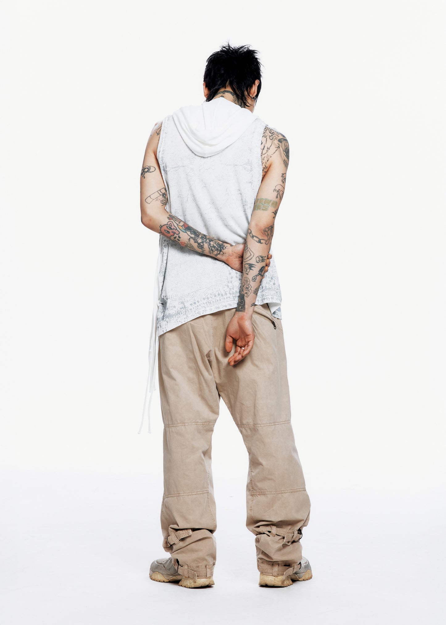 Sleeveless Knit w/ Macrame Hoodie