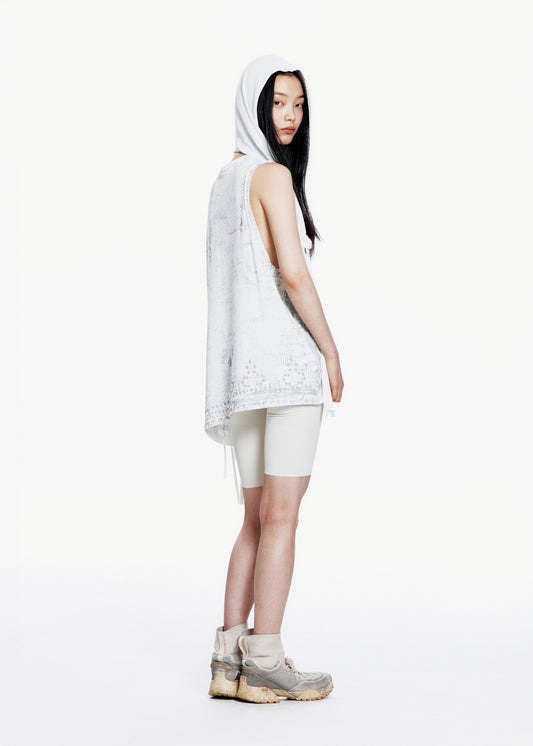Sleeveless Knit w/ Macrame Hoodie