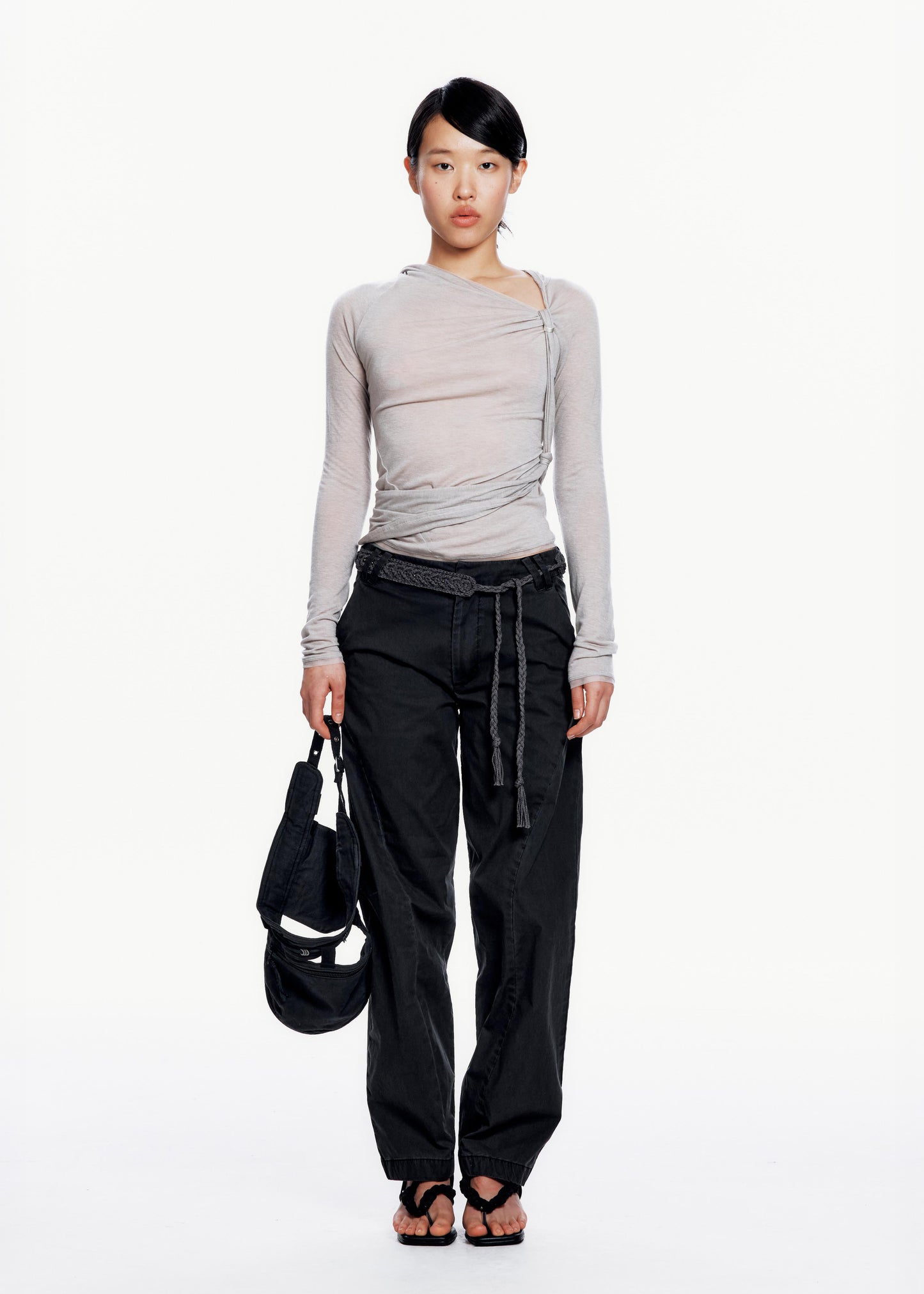 Bent Trouser w/ Knitted Belt