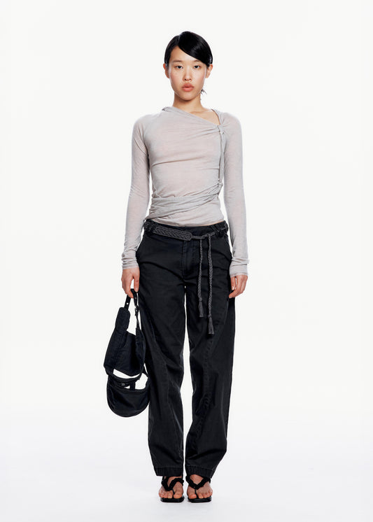 Bent Trouser w/ Knitted Belt