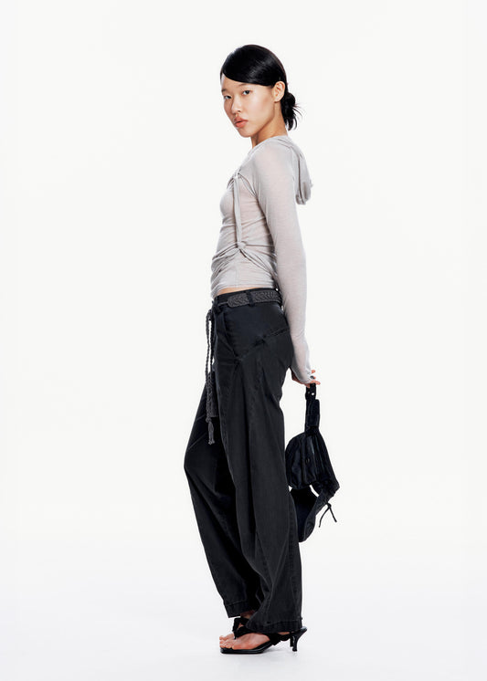 Bent Trouser w/ Knitted Belt