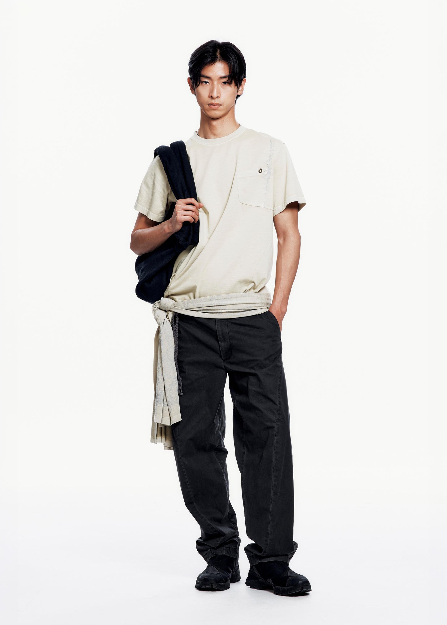 Bent Trouser w/ Knitted Belt