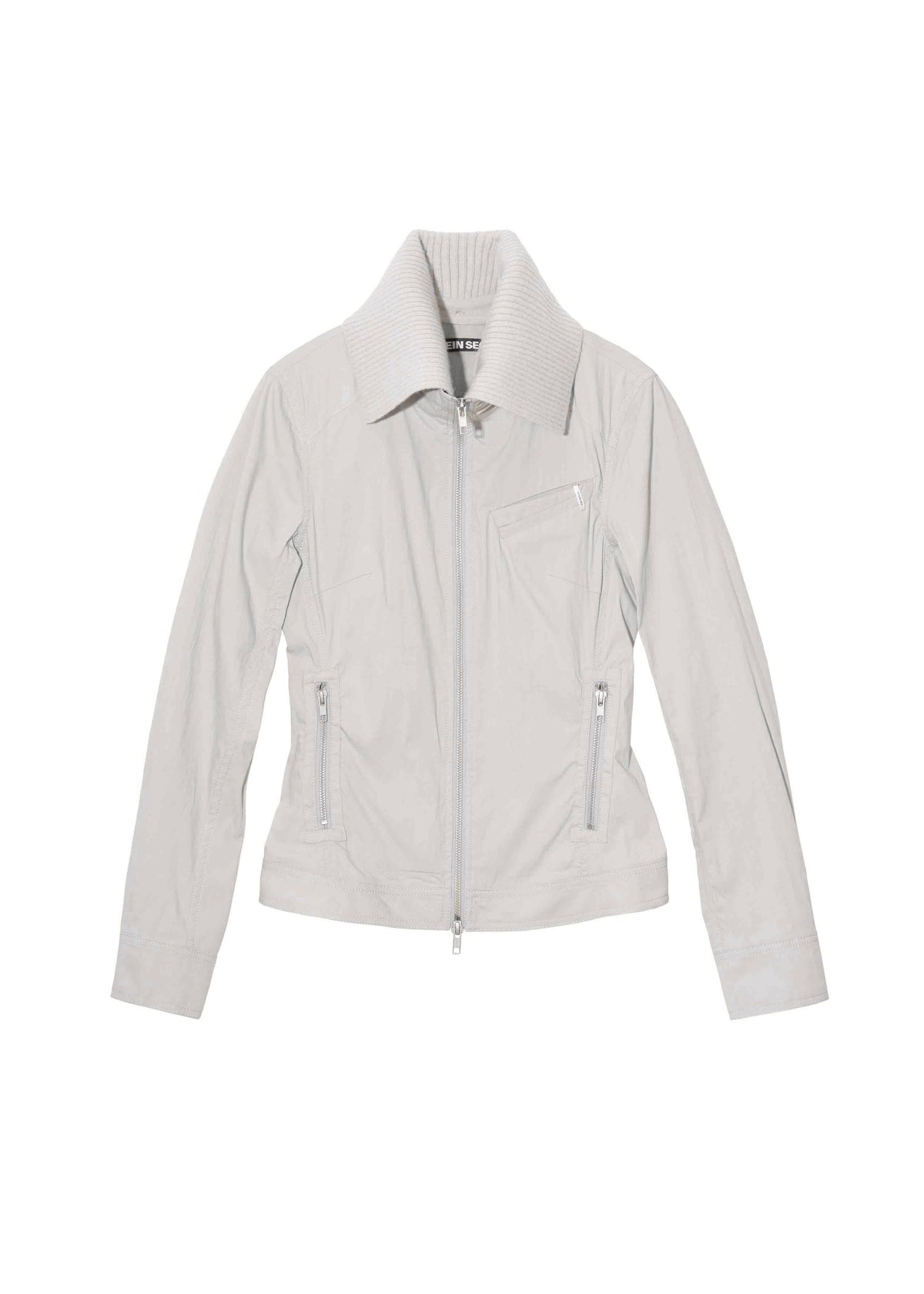 Zip Shirt w/ Knitted Collar