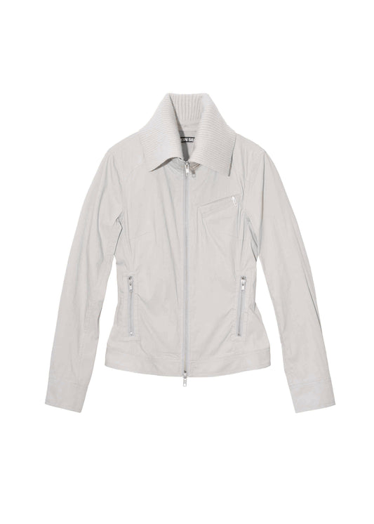 Zip Shirt w/ Knitted Collar