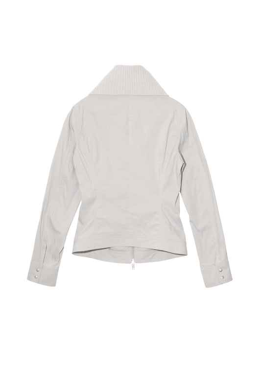 Zip Shirt w/ Knitted Collar