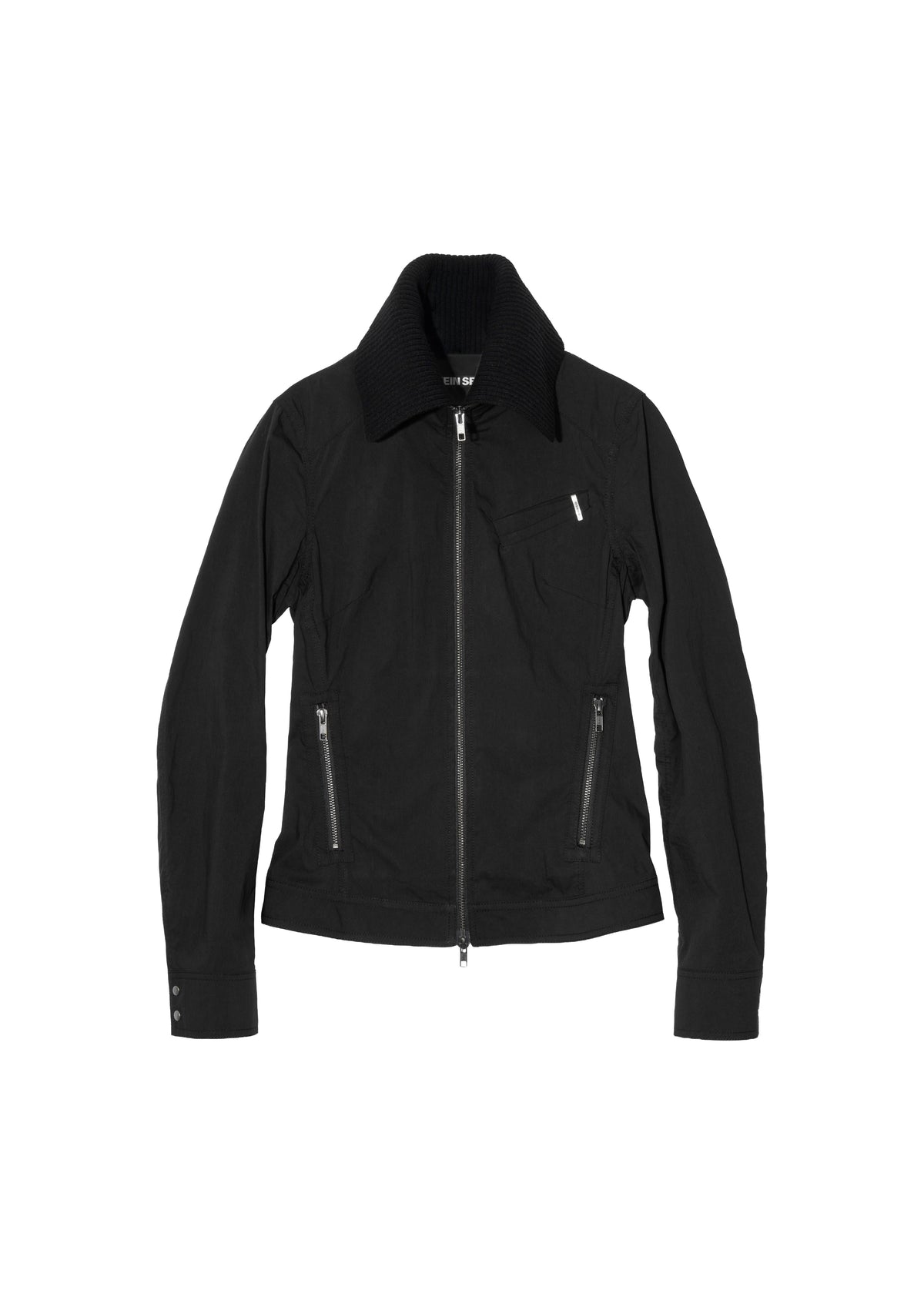 Zip Shirt w/ Knitted Collar