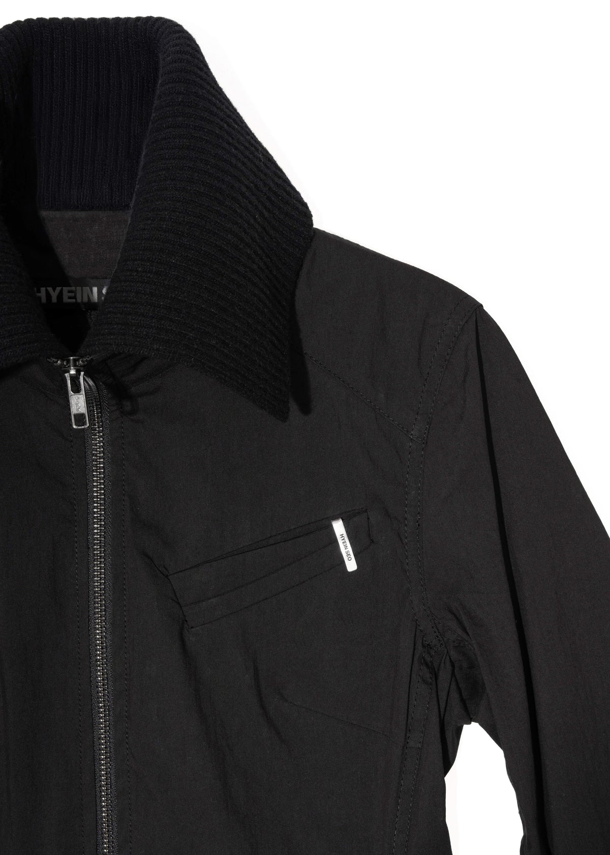 Zip Shirt w/ Knitted Collar