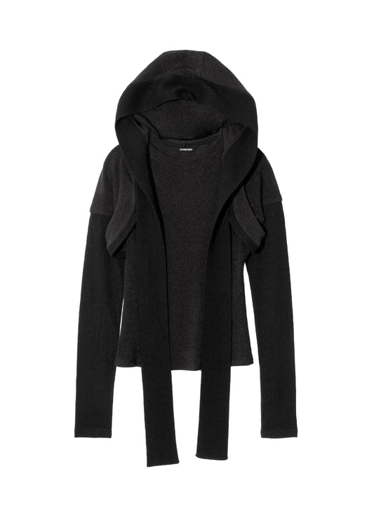 Layered T-Shirt w/ Harness Hoodie