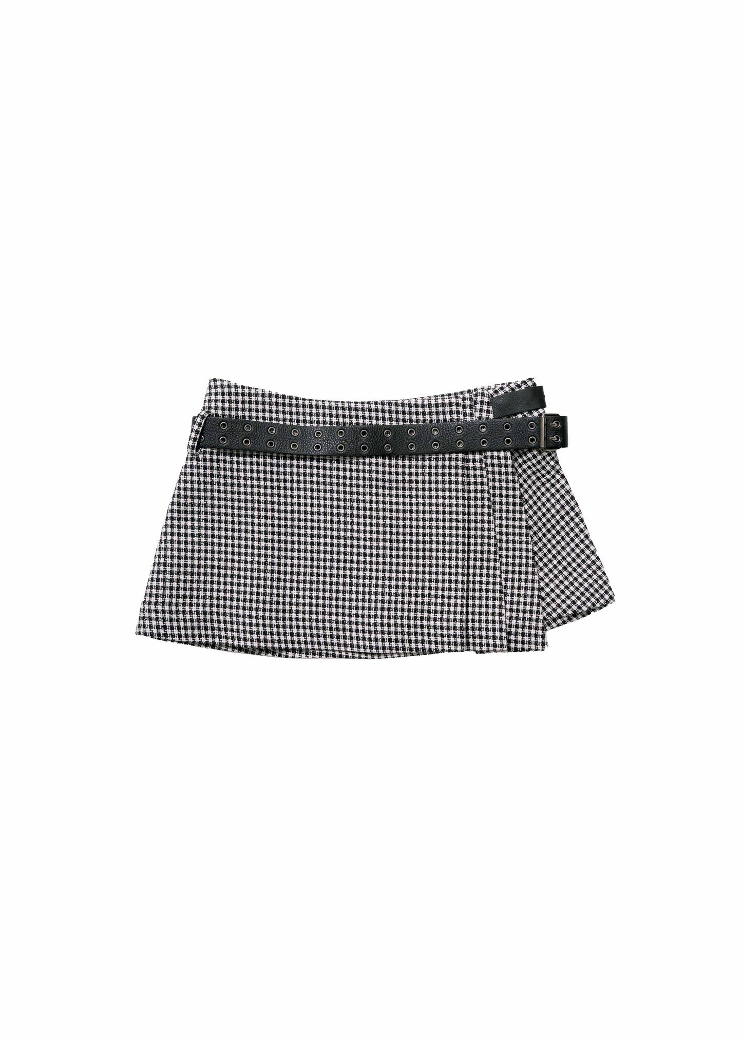 Pleated Mini Skirt w/ Leather Belt