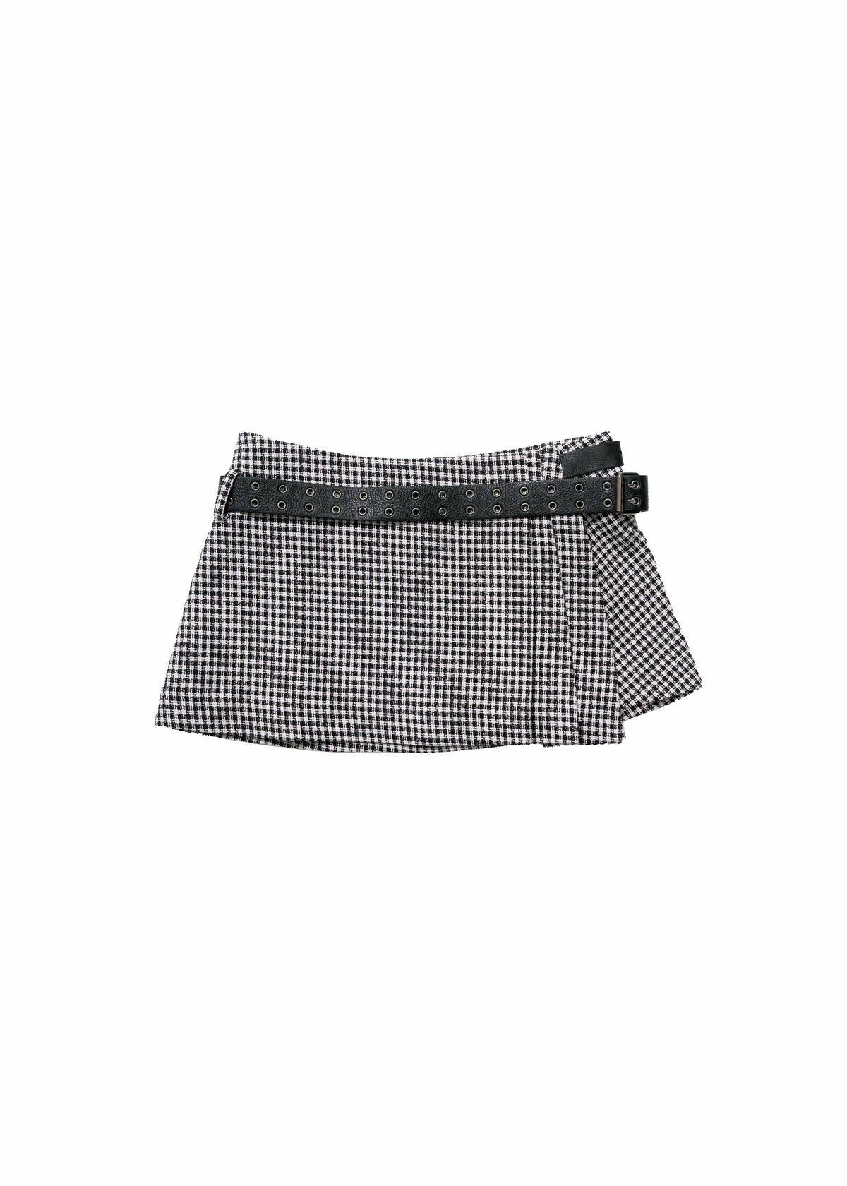 Pleated Mini Skirt w/ Leather Belt