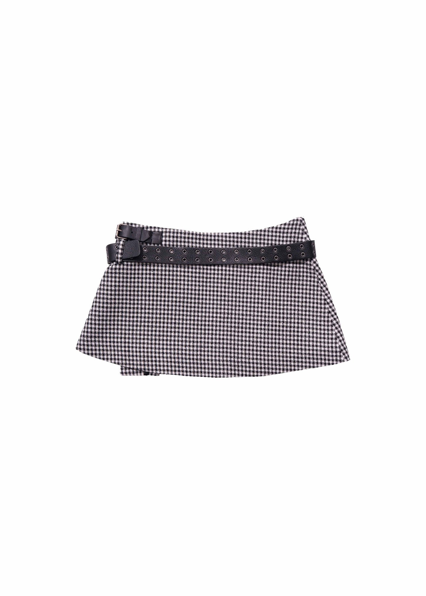 Pleated Mini Skirt w/ Leather Belt
