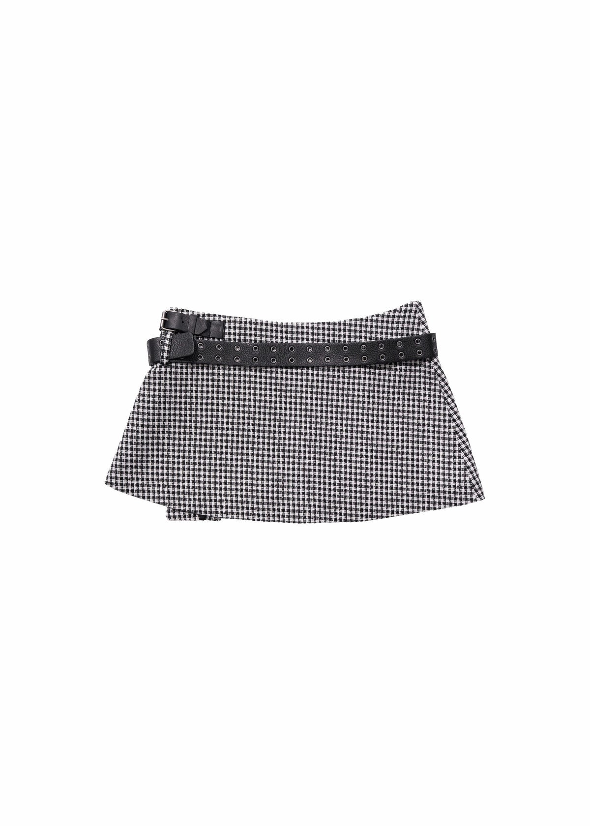 Pleated Mini Skirt w/ Leather Belt