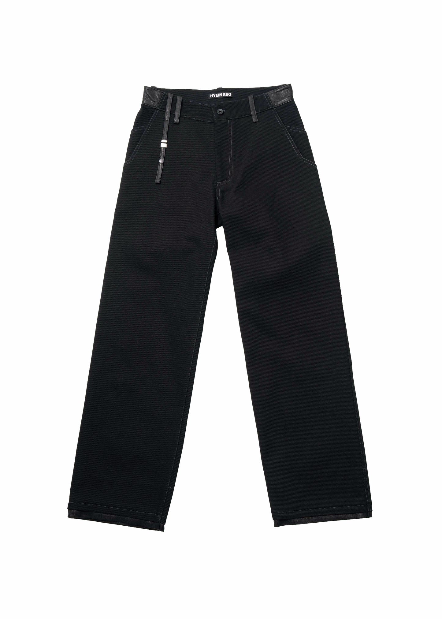 Leather-Trim Pants