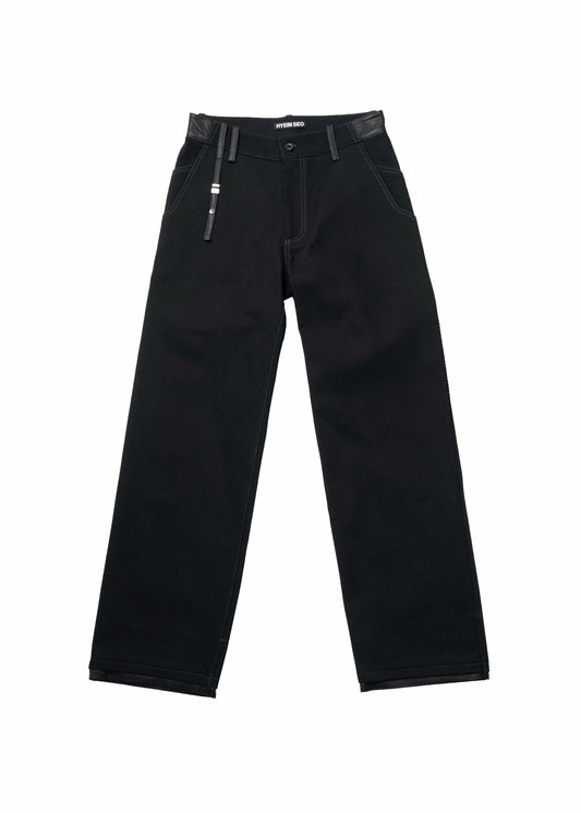 Leather-Trim Pants