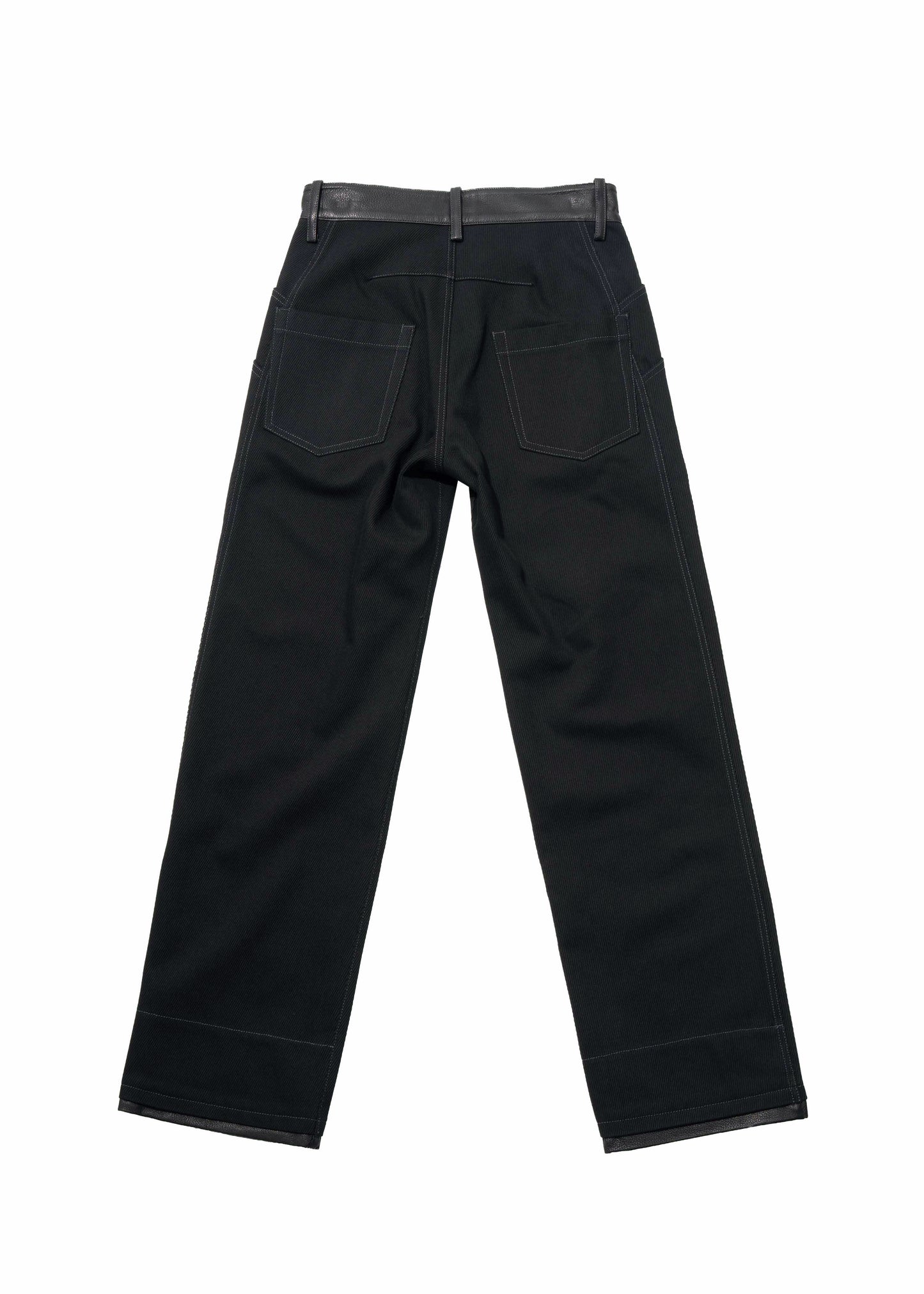 Leather-Trim Pants