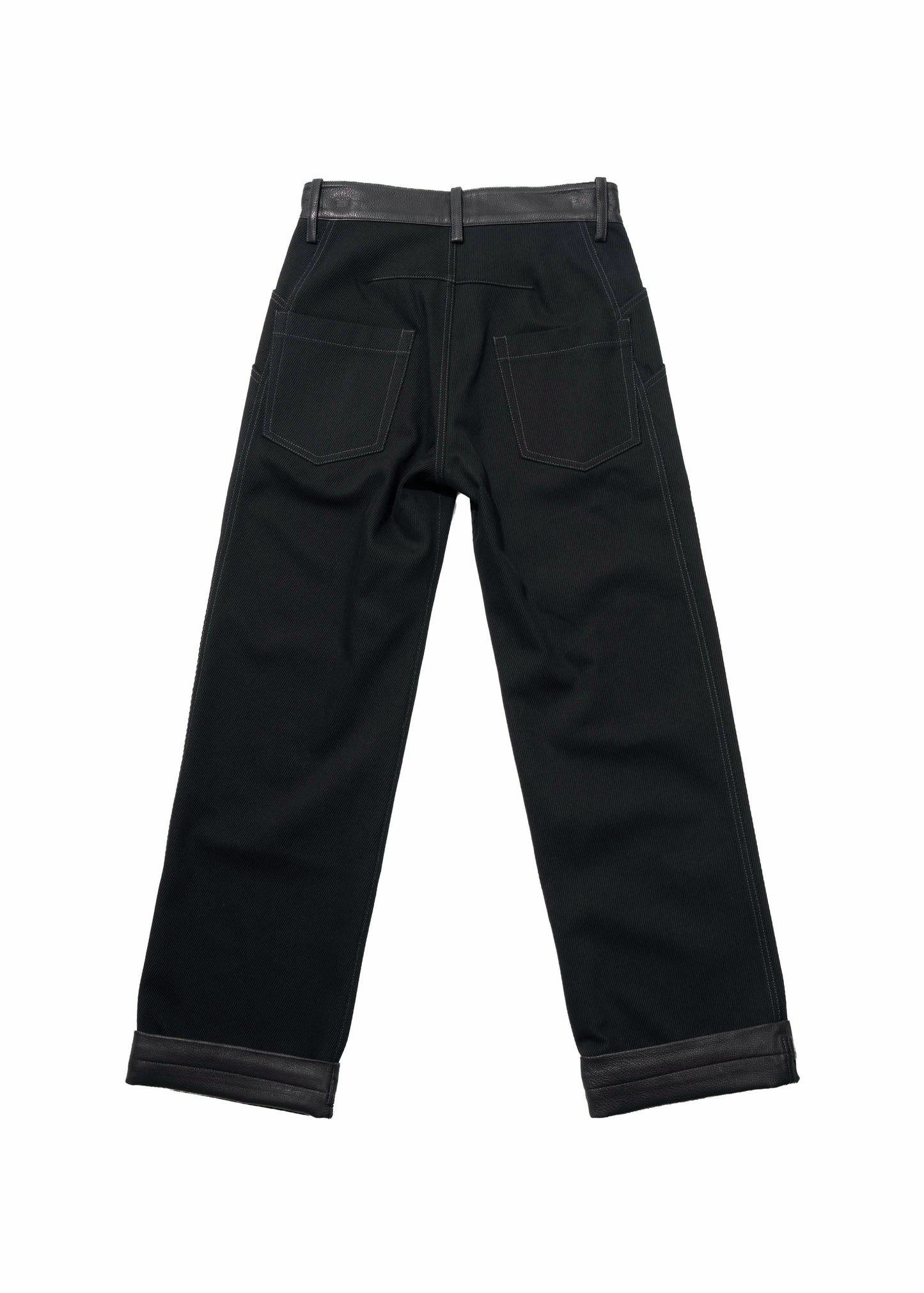 Leather-Trim Pants
