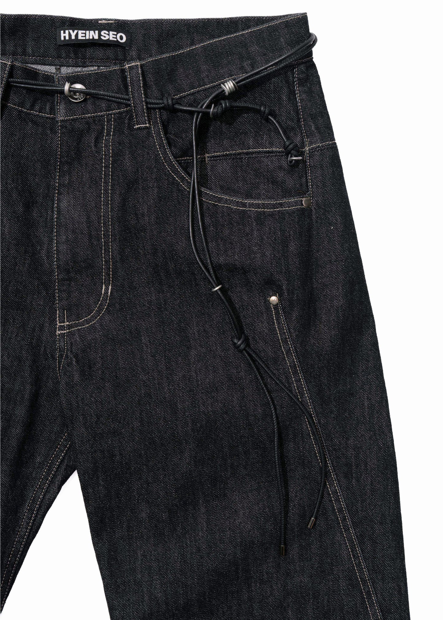 Denim Pants w/ String Belt