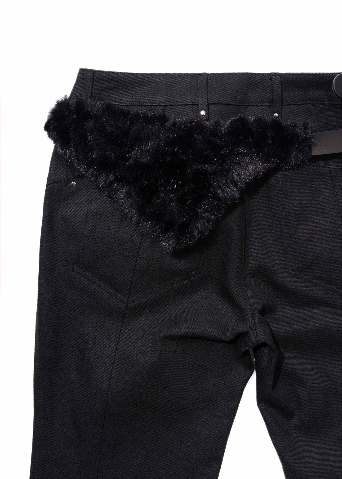 Fur Pocket Pants w/ Leather Belt