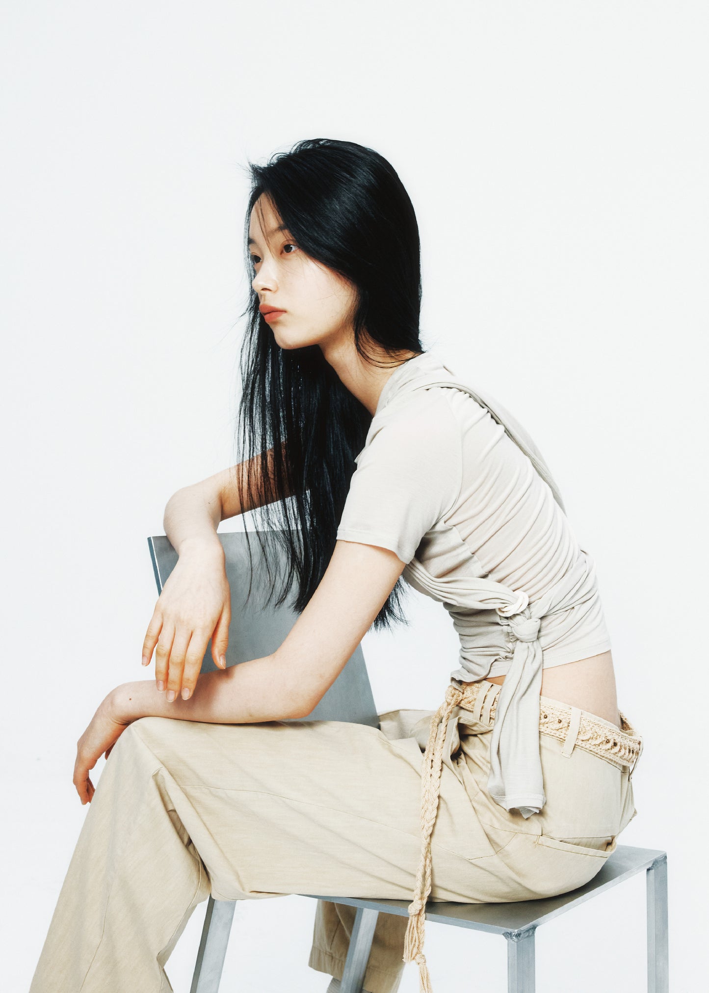 Tied Asymmetric T-shirt