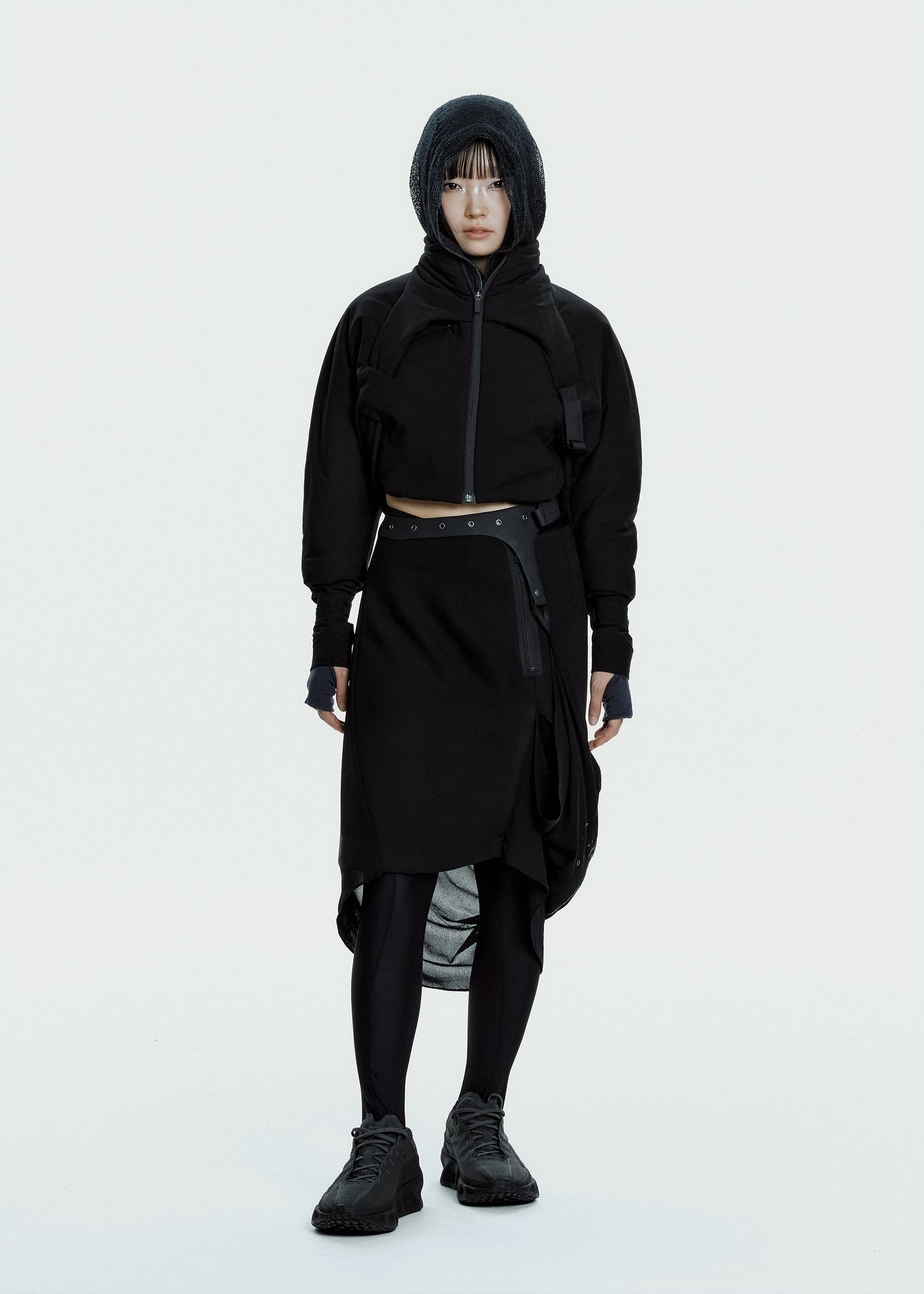 Graphic Wrap Skirt w/ Garter Belt