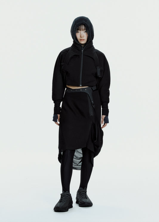 Graphic Wrap Skirt w/ Garter Belt