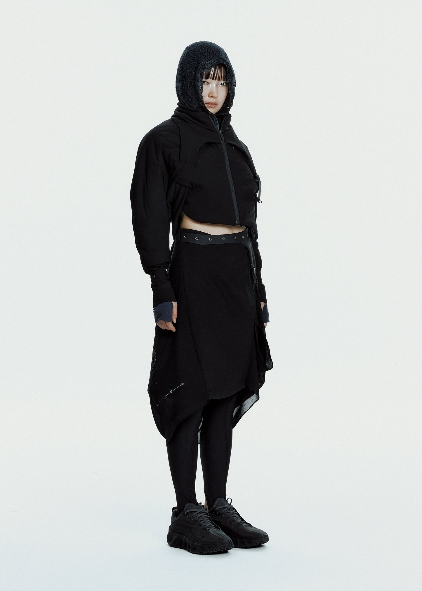 Graphic Wrap Skirt w/ Garter Belt