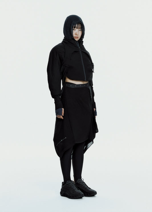 Graphic Wrap Skirt w/ Garter Belt