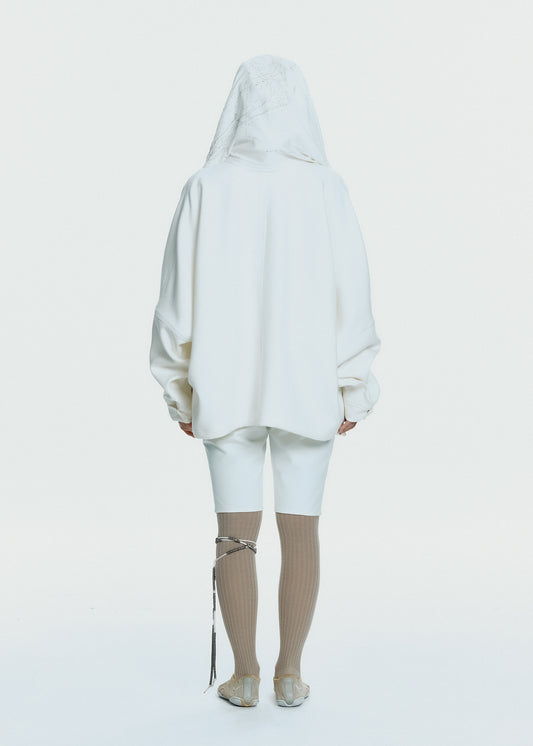 Hooded Jacket w/ Graphic Muffler