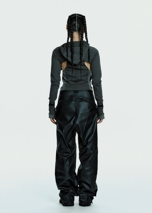 Hooded Asymmetric Zip Top