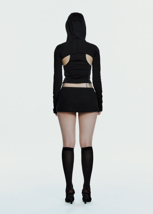 Hooded Asymmetric Zip Top