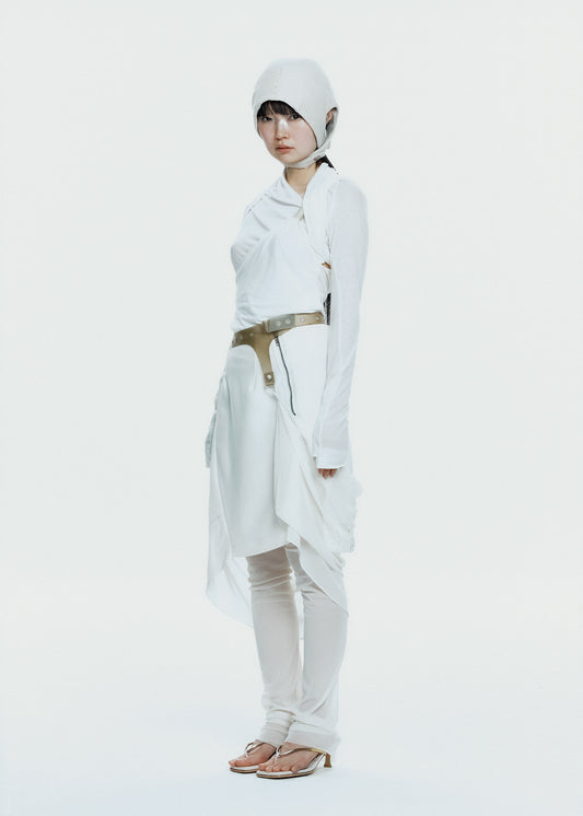 Graphic Wrap Skirt w/ Garter Belt