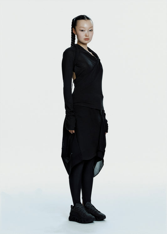 Graphic Wrap Skirt w/ Garter Belt