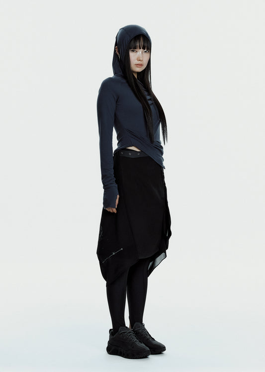 Hooded Shirring Top