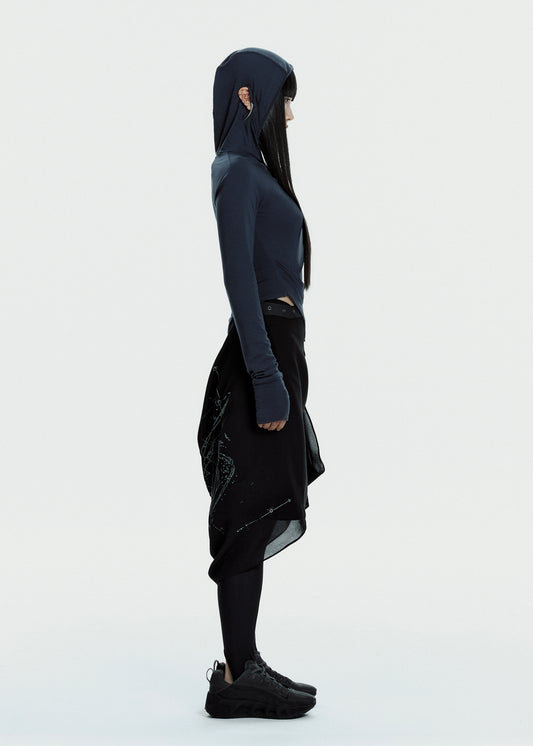 Hooded Shirring Top